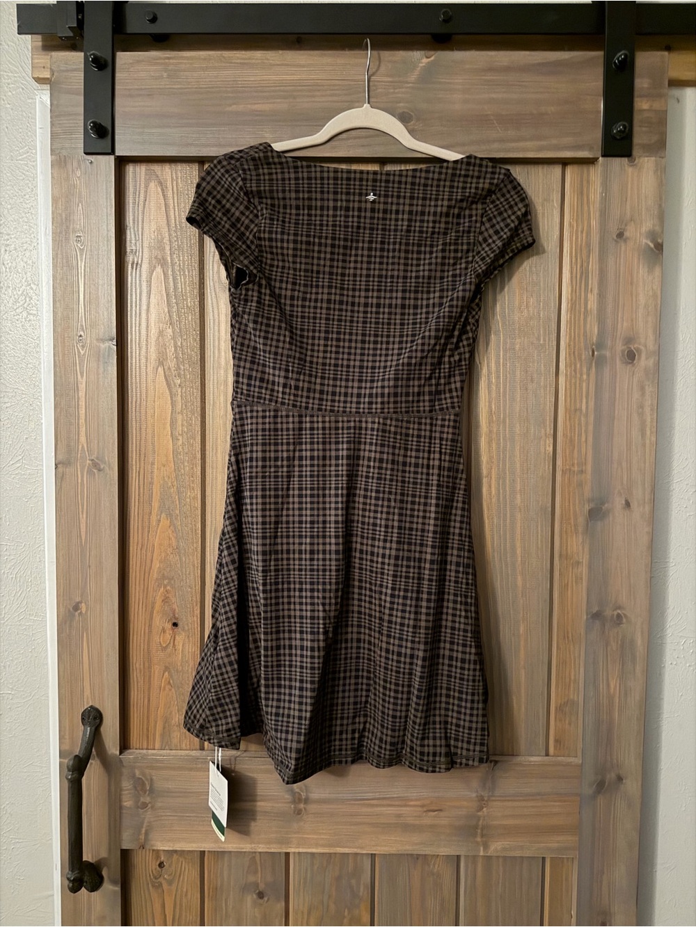 HALARA Brown Plaid Scoop-Neck Mini Dress - Picture 2 of 3